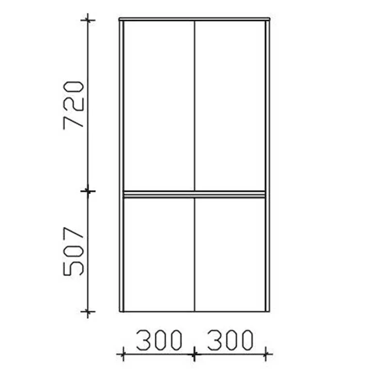 Pelipal 6040 Midischrank 63 cm / 4 Drehtüren MLT516017