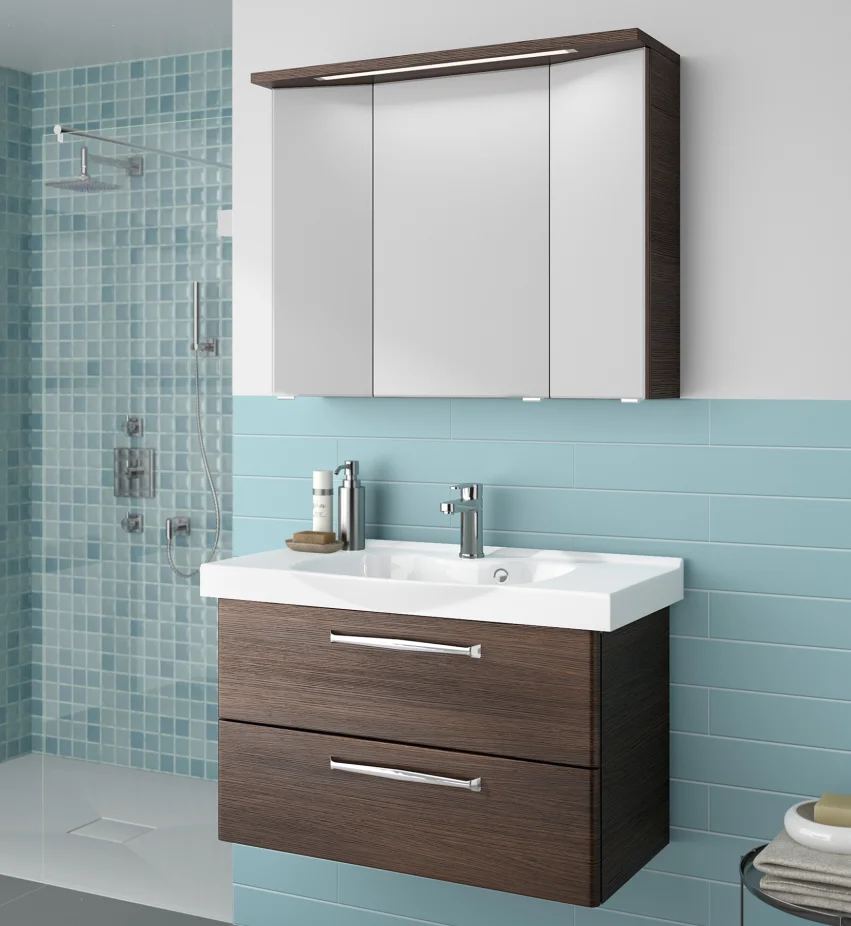 Calmo Badmöbelset Tessa 90 cm breit Braun - 3-teilig