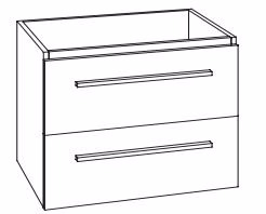 WKKAA6 Waschtischunterschrank, 2 Auszüge - Maße: 60x49,5x42,5 cm
