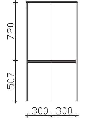 Pelipal 6040 Bad-Midischrank mit 4 Drehtüren / 63 cm MLT516017