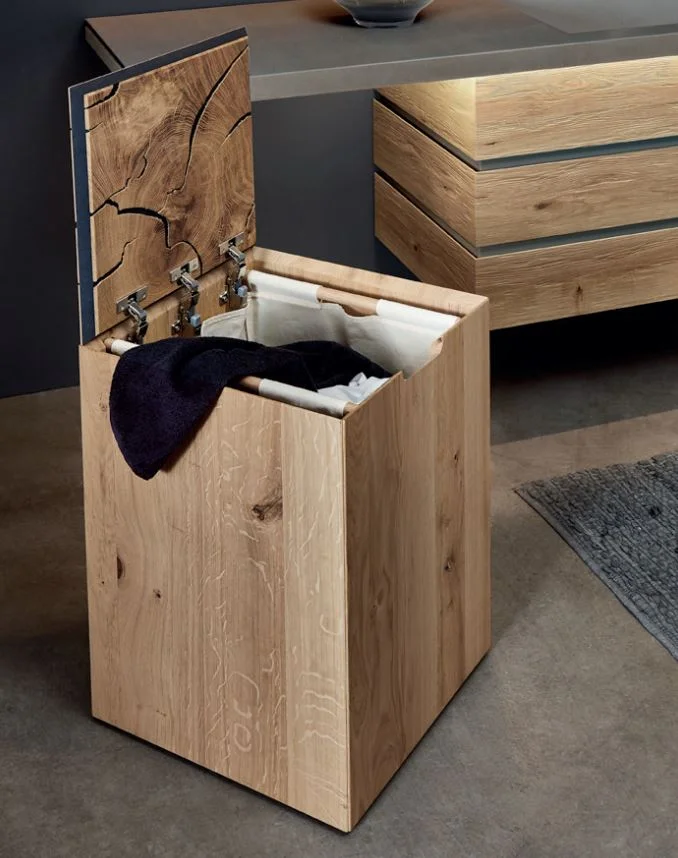 Wäschebox aus Massivholz inkl. Baumwollsack