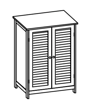 928.036041 Unterschrank / 2 Drehtüren / 1 Einlegeboden / stehend auf Füßen / Breite 60 cm / Höhe 87 cm / Tiefe 35 cm