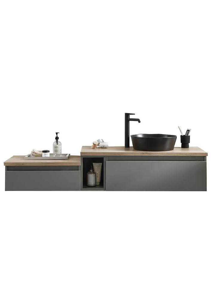 Puris Vialli Badmöbel Set 160 cm breit - Becken rechts - Ansicht 2