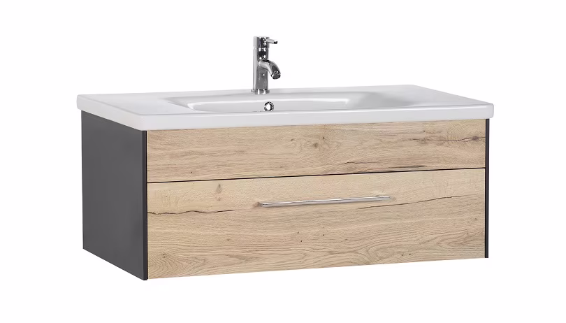 MARLIN 3400modern - Waschtischset 100 cm breit - 1 Auszug - Ansicht 2