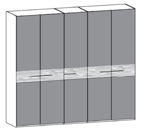 Thielemeyer Steel Drehtürenschrank / 5-türig mit 5 Colorglastüren