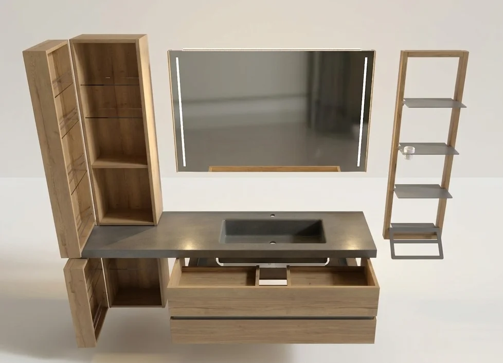 Thielemeyer Fresh Massivholz Badmöbelset 800471/ 801471 - 177 cm - Ansicht 14