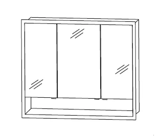 Puris Rounds Einbauspiegelschrank 90 cm S2A5590E1 - Ansicht 2
