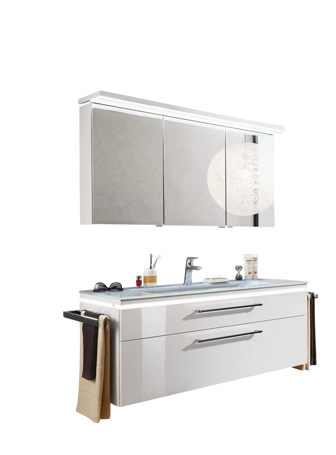 Puris Cool Line Badmöbelset 120 cm - mit Spiegelschrank Serie B - Ansicht 2