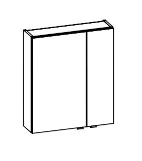 SENE00960 - Spiegelschrank mit 2 Drehtüren einfach verspiegelt, 2 Glaseinlegeböden - Maße: 70,3x60x17 cm