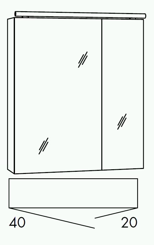 MARLIN 3060daily Spiegelschrank 60 cm SANB6L/R