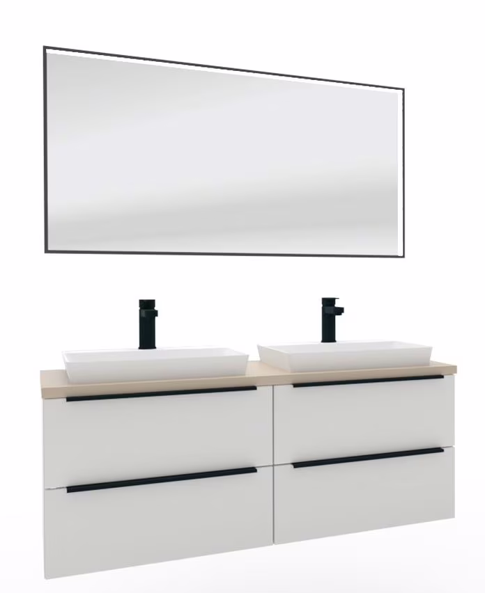 Puris Aspekt Badmöbel Set / Doppelwaschplatz - 120 cm - Ansicht 5