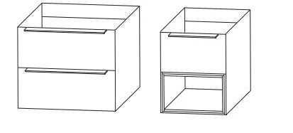 Variante 120 cm - 3: WUA3360P3 Waschtischunterschrank + UTA376A02 Plattenunterschrank
