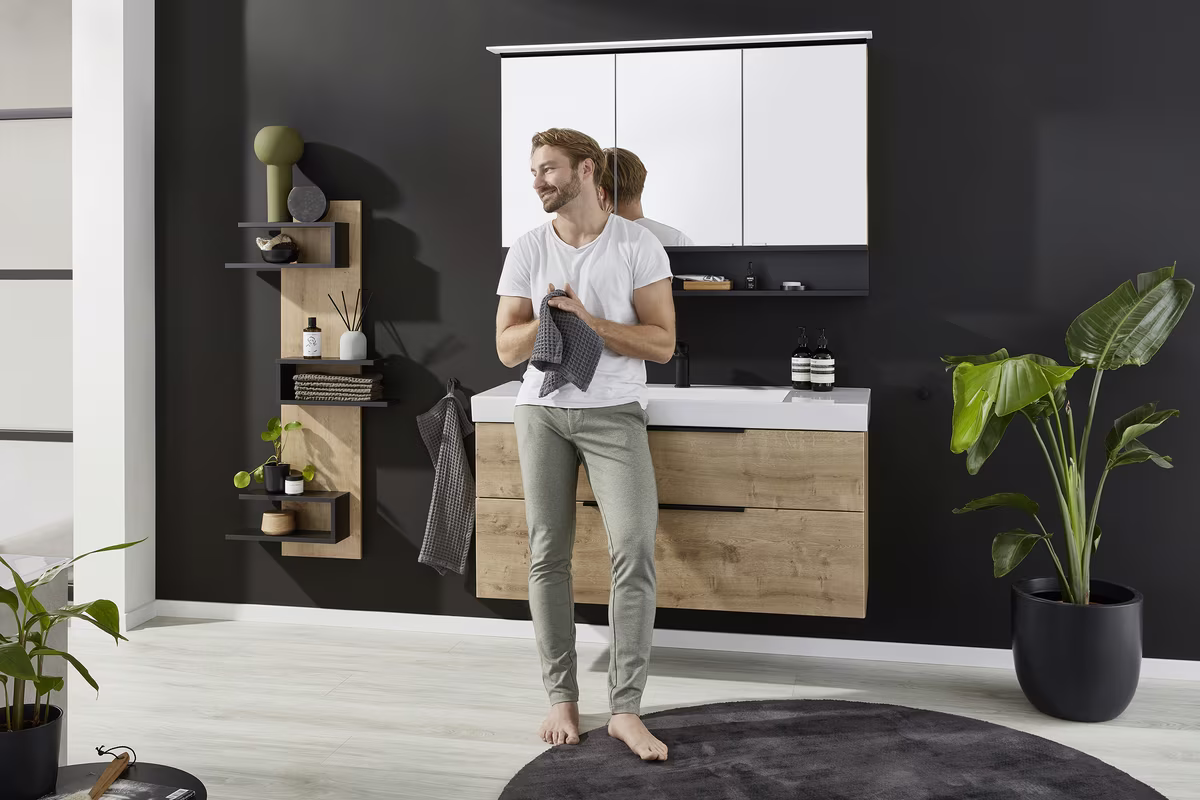 Puris c!mano Badmöbel Set - 122 cm mit Spiegelschrank - Ansicht 7