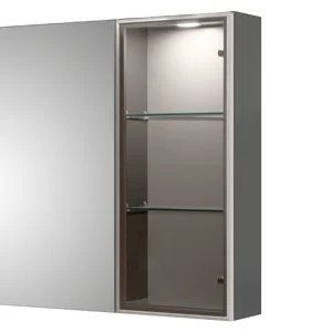 Vitrine mit getönter silberner Glastür, Türanschlag rechts SENE01390R