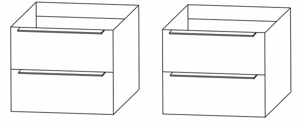 Variante 120 cm - 1: 2 x WUA3360P3 Waschtischunterschrank