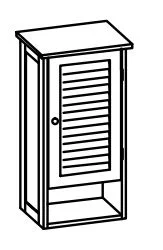 928.033231 Wandschrank / 1 Drehtüre / 1 Einlegeboden / Nische / Anschlag rechts / Breite 32 cm / Höhe 68 cm / Tiefe 22,5 cm