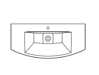 MMWTR 64-1090 Mineralmarmorwaschtisch / weiß / mit Armaturbohrung inklusive Clou-System / Breite 109 cm / Höhe 5 cm / Tiefe 50,5 cm