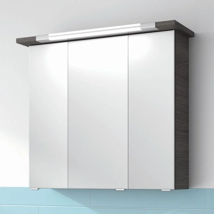 Spiegelschrank mit LED-Leuchte im Kranzboden