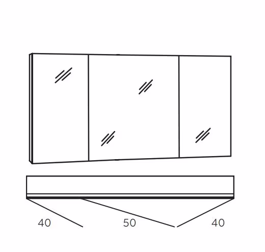 MARLIN 3980spiegel - Spiegelschrank 130 cm breit - SOXD13 - Ansicht 2