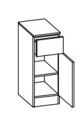 335.013040 Unterschrank / 1 Drehtüre / 1 Schubkasten / 1 Einlegeboden / Breite 30 cm / Höhe 81 cm / Tiefe 33 cm - stehend