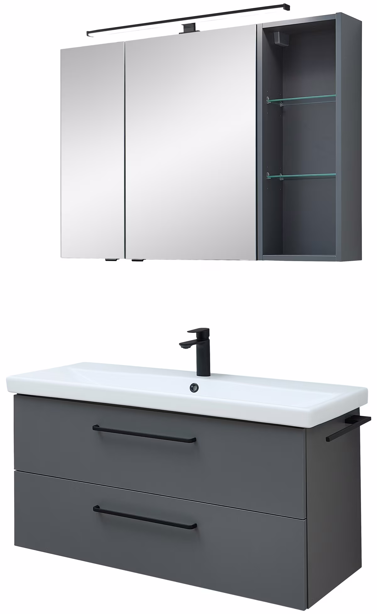 Pelipal 6090 Badmöbelset 100 cm - mit Spiegelschrank und Regal