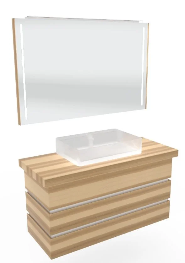 Thielemeyer Fresh Massivholz Badmöbelset mit Aufsatzbecken - 122 cm - Ansicht 5