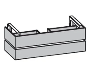 800122/801122 Unterschrank, 2 Schubkästen Breite: 114,4 cm / Höhe: 43 cm / Tiefe: 47 cm