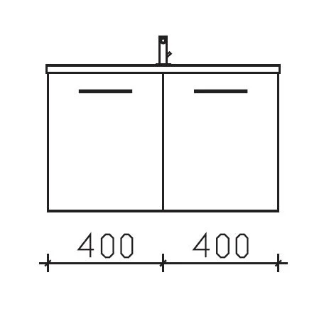 Pelipal 6110 Waschtisch-Set 80 cm - 2 Drehtüren - Ansicht 4