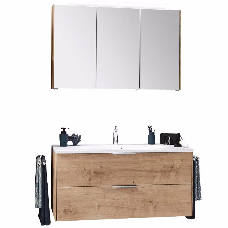 Puris d.light Badmöbelset 120 cm - mit Spiegelschrank Serie A