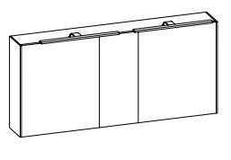 SDED02015 - Spiegeslchrank inkl. 2x LED-Aufsatzleuchte á 60 cm, LED Beleuchtung seitlich,  3-türig, doppelt verspiegelt, mit Schalter und Steckdose - 70,9x152x17,6 cm