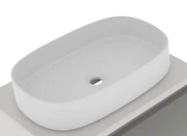 Keramik-Aufsatzwaschtisch Nizza oval weiß