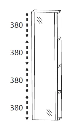 Puris Rounds Hochschrank-Regal 40 cm HOG104001 L/R - Ansicht 4