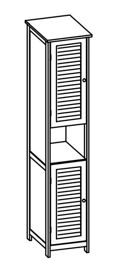 928.033229 Hochschrank / 2 Drehtüren / Nische / 3 Einlegeböden / stehend auf Füßen / Anschlag links