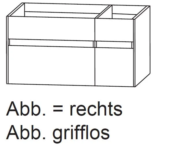 Puris Unique Waschtisch mit Unterschrank 102 cm - Ablagefläche links oder rechts - Ansicht 9