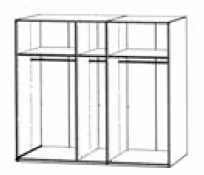 Korpus - Breite 250cm / Höhe 236cm / 5-türig