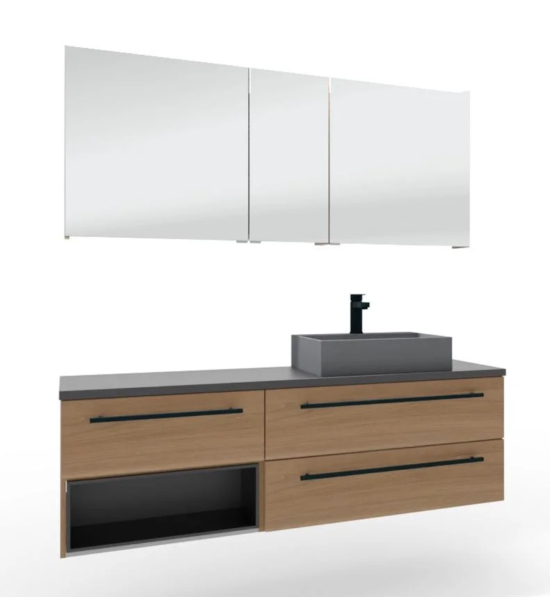 Puris Aspekt Badmöbel Set - 150 cm mit Regal