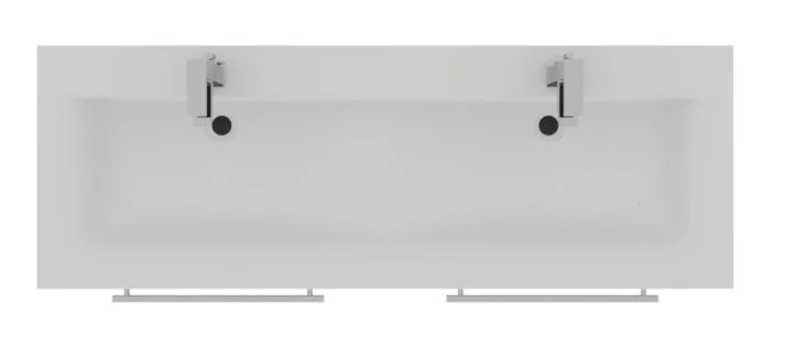Doppel-Glaswaschtisch Optiwhite matt 140 cm