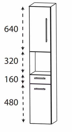 Puris Protection1 - Hochschrank HNA23001 L/R / 30 oder 40 cm - Ansicht 2