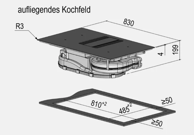 Berbel Kochfeldabzug Downline Performance BKA 83 DLP 1100060 I 5 Jahre Garantie
