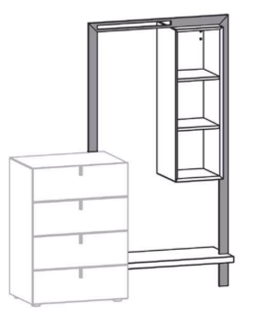 Thielemeyer Cubo Anstell-Garderobe mit Metallrahmen - Ansicht 2