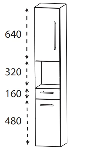 Puris Protection1 - Hochschrank HNA023001 L/R / 30 oder 40 cm