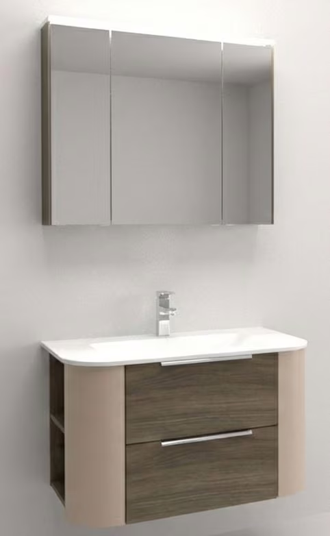 Puris Veluna Badmöbelset mit Stonepluswaschtisch und Spiegelschrank - 80 cm - Ansicht 5