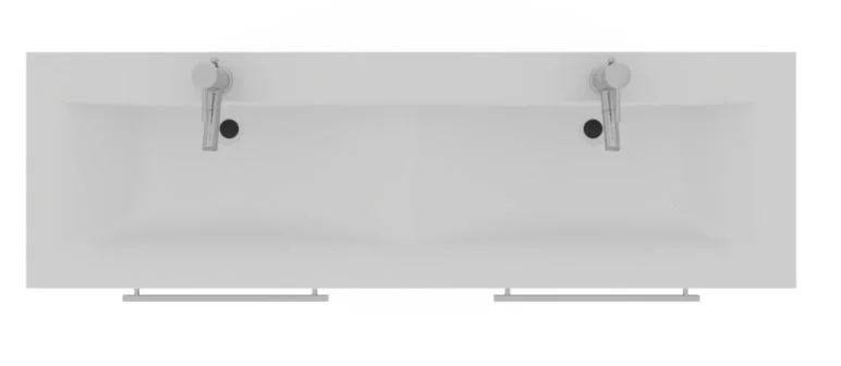 Glasdoppelwaschtisch Optiwhite matt - 160 cm