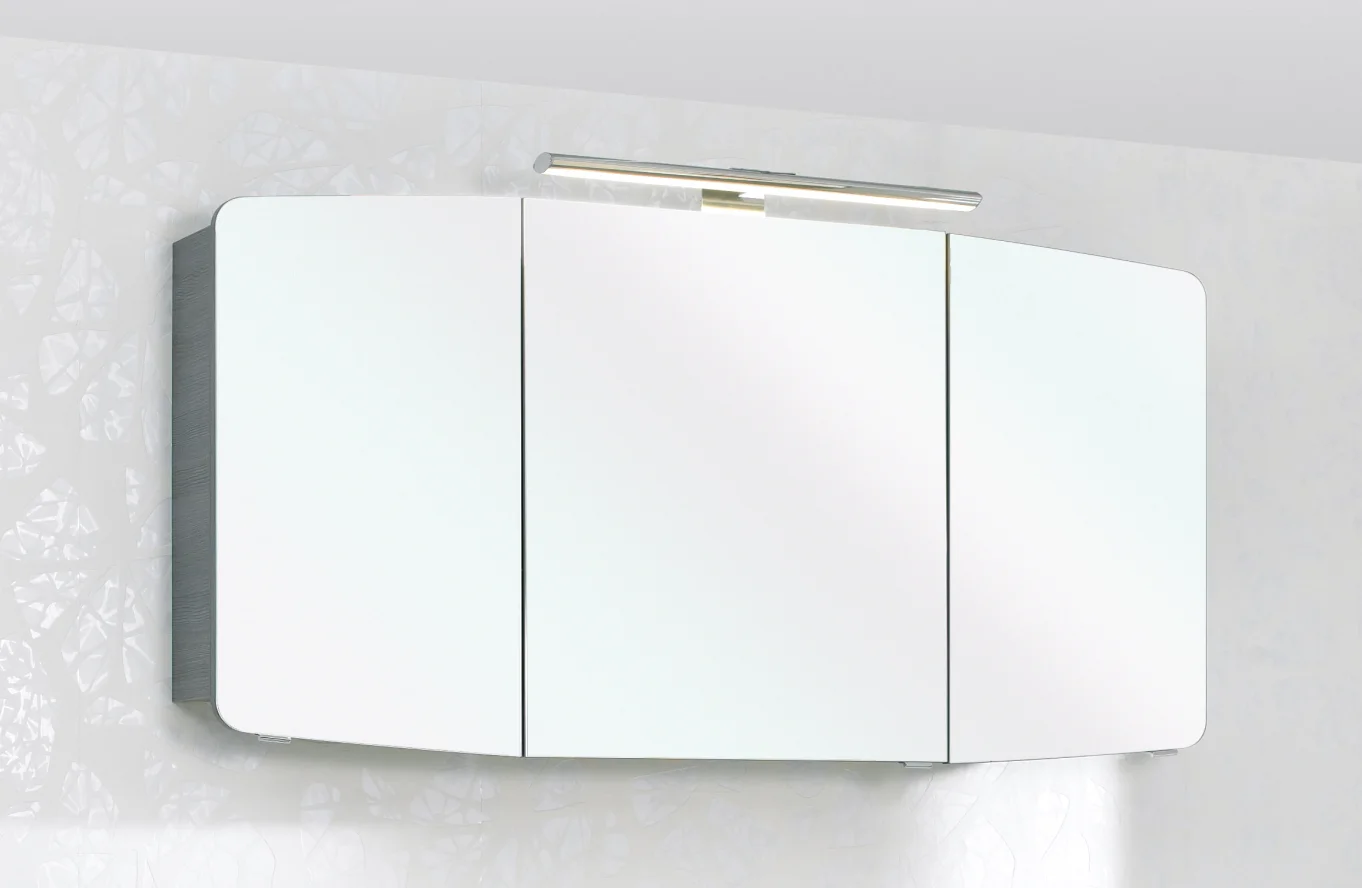 Calmo Badmöbelset 120 cm breit Grau - Waschtisch, Waschtischunterschrank, Spiegelschrank - Ansicht 4