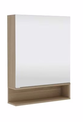 SET536RRG / LRG - Spiegelschrank, 1 Doppelspiegeltüre, 2 Glasböden, 1 Schalter Steckdosenelement, Regal farblich absetzbar, Türanschlag angeben - Maße: 15x60x80 cm