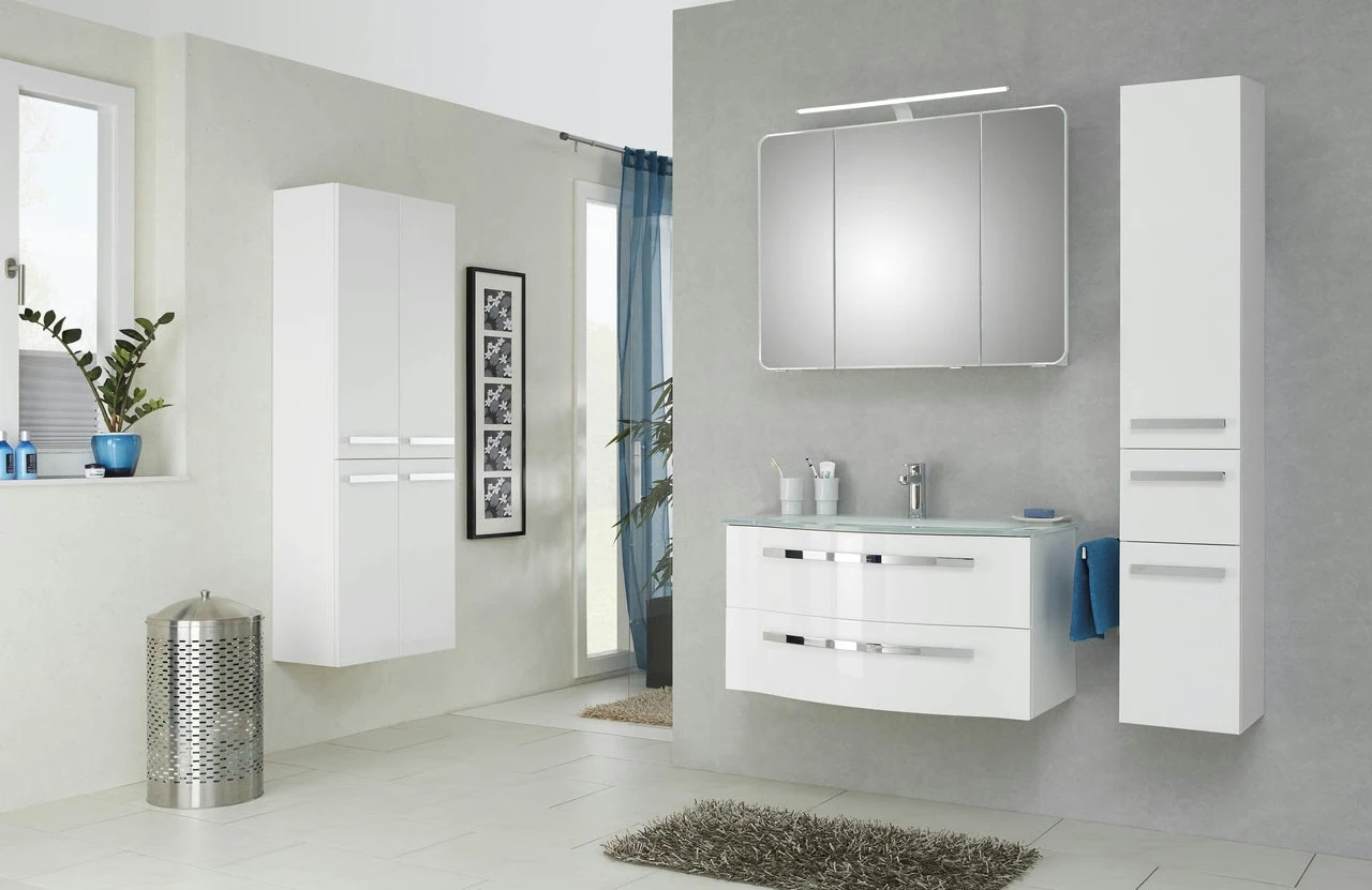 Pelipal 4005 Kombination 90 cm mit Spiegelschrank mit LED-Aufsatzleuchte