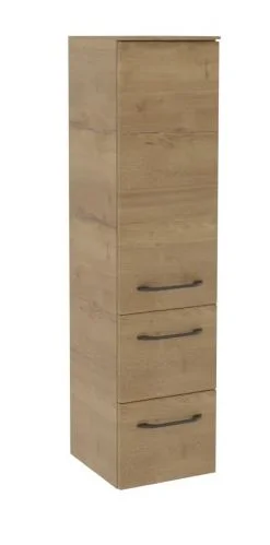 MCL513033 Midischrank, 1 Drehtüre, 2 Auszüge, 2 Glasböden, mit Abdeckplatte - Maße: 121x30x33 cm