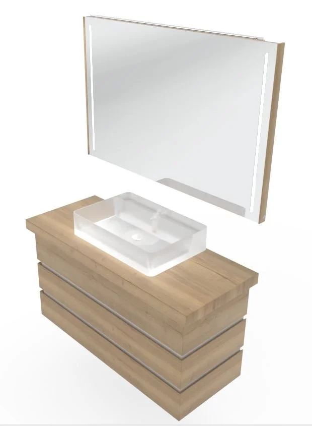 Thielemeyer Fresh Massivholz Badmöbelset mit Aufsatzbecken - 122 cm - Ansicht 6