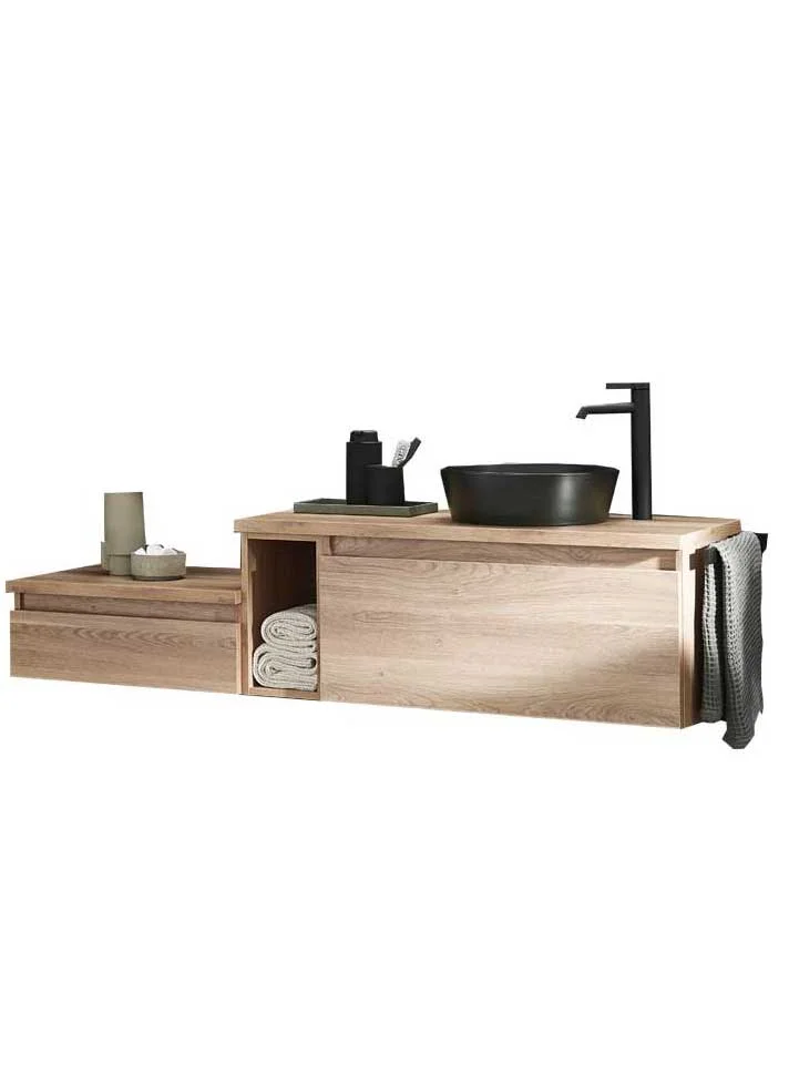 Puris Vialli Badmöbel Set 160 cm breit - Becken rechts - Ansicht 2