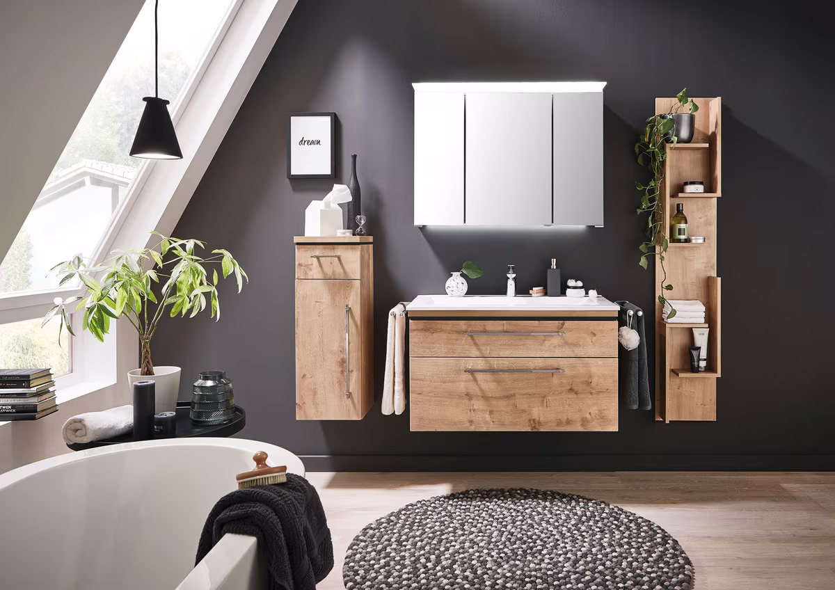 Puris Cool Line Badmöbelset 90 cm - mit Spiegelschrank Serie C - Ansicht 3